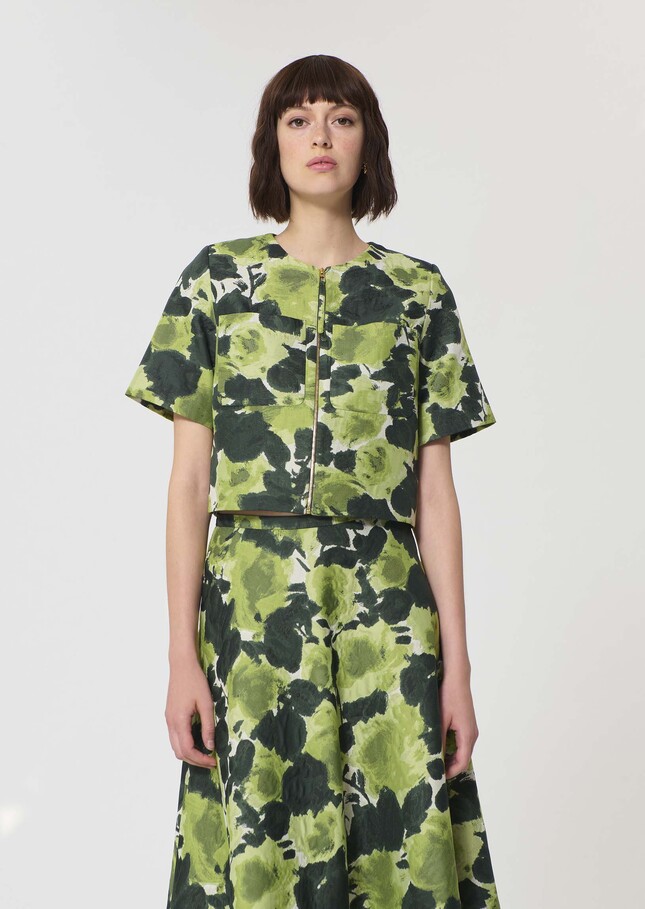 Veste Vilma écrue motif fleurs Craie TARA JARMON