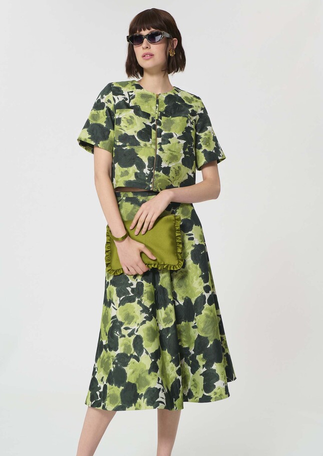 Veste Vilma écrue motif fleurs Craie TARA JARMON