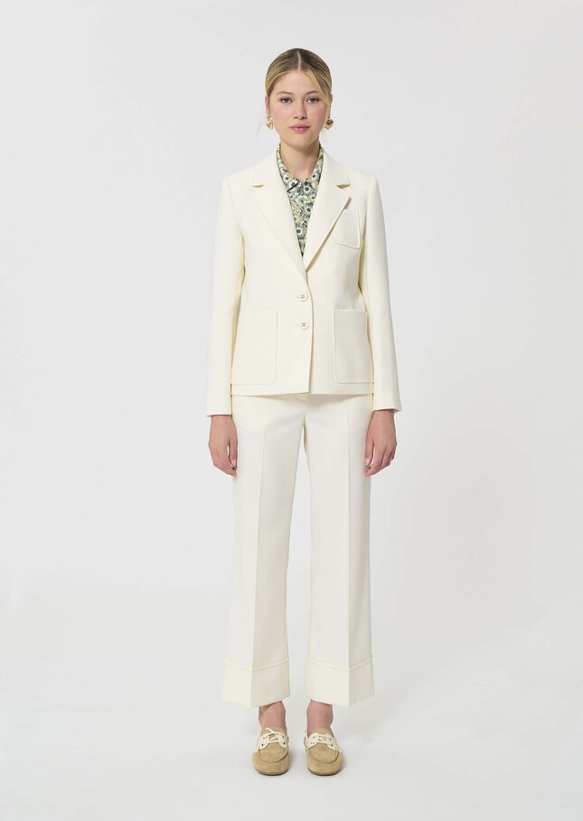 Veste Valy écrue en toile grain de poudre Ecru TARA JARMON