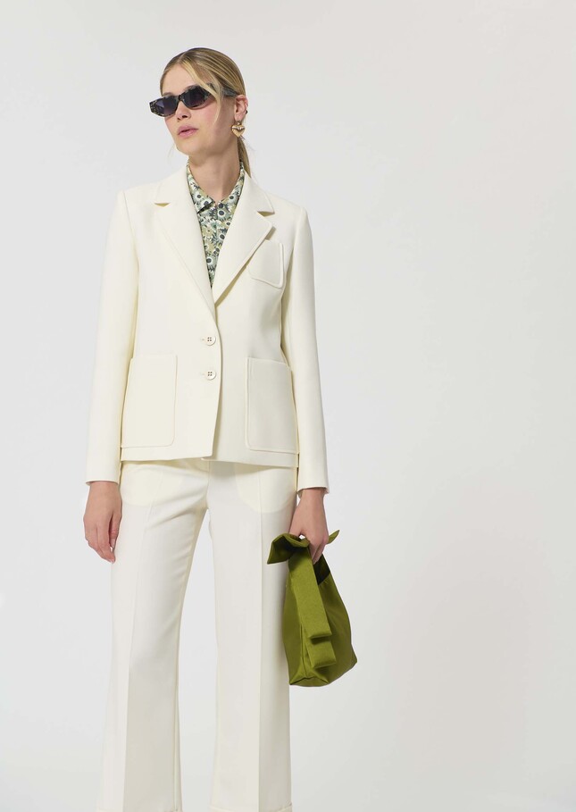 Veste Valy écrue en toile grain de poudre Ecru TARA JARMON