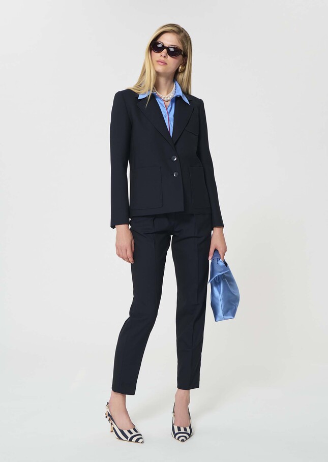 Veste Valy bleu nuit en toile grain de poudre Nuit TARA JARMON