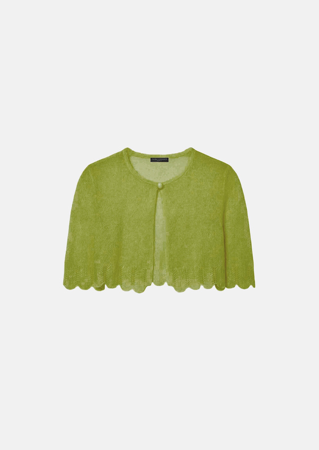 Veste Valentinie verte en mohair léger Pomme TARA JARMON