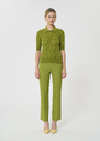 Pull Pamina vert en coton soyeux Pomme TARA JARMON