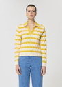 Pull Paolina jaune à rayures en coton Cerise, Mimosa TARA JARMON