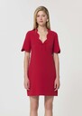 Robe Romelina rouge en crêpe fluide Cerise, Nuit TARA JARMON
