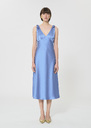 Robe Romance bleu ciel en satin Horizon, Mimosa TARA JARMON