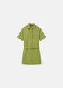 Robe Rivy verte en gabardine de coton Miel, Pomme, Vert anglais TARA JARMON