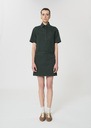 Robe Rivy vert foncé en gabardine de coton Miel, Pomme, Vert anglais TARA JARMON