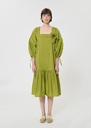 Robe Roméa verte en voile de coton Horizon, Pomme TARA JARMON