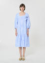 Robe Roméa bleu ciel à rayures en popeline Horizon TARA JARMON