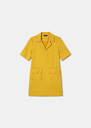 Robe Rock jaune en crêpe fluide Mimosa, Vert anglais TARA JARMON