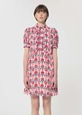 Robe Ricci rose pâle imprimé rétro Blush TARA JARMON