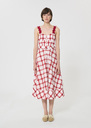 Robe Raquelina rouge à carreaux en coton Cerise TARA JARMON