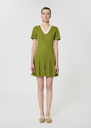 Robe Ricca verte en maille technique Ecru, Pomme TARA JARMON
