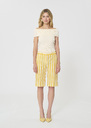 Short Sasha jaune à rayures en lin et coton Cerise, Mimosa TARA JARMON