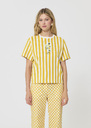 T-shirt Tarastripe jaune à rayures en jersey Mimosa TARA JARMON
