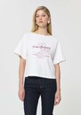T-shirt Taraclover blanc brodé trèfle en coton Blanc TARA JARMON