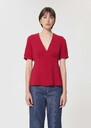 Top Tessa rouge en crêpe fluide Cerise TARA JARMON