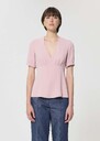Top Tessa rose pâle en crêpe fluide Blush TARA JARMON