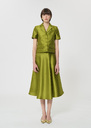 Veste Victoire verte en satin duchesse Anis TARA JARMON