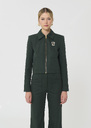 Veste Vasco vert foncé en gabardine de coton Vert anglais TARA JARMON