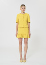 Veste Vanita jaune en crêpe mousseux Mimosa TARA JARMON