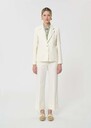 Veste Valy écrue en toile grain de poudre Ecru, Nuit TARA JARMON