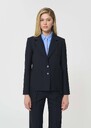 Veste Valy bleu nuit en toile grain de poudre Ecru, Nuit TARA JARMON