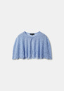 Veste Valentinie bleu ciel en mohair léger Horizon, Pomme TARA JARMON