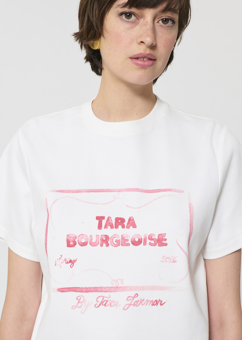 T-shirt Tarabow blanc imprimé en coton Blanc TARA JARMON