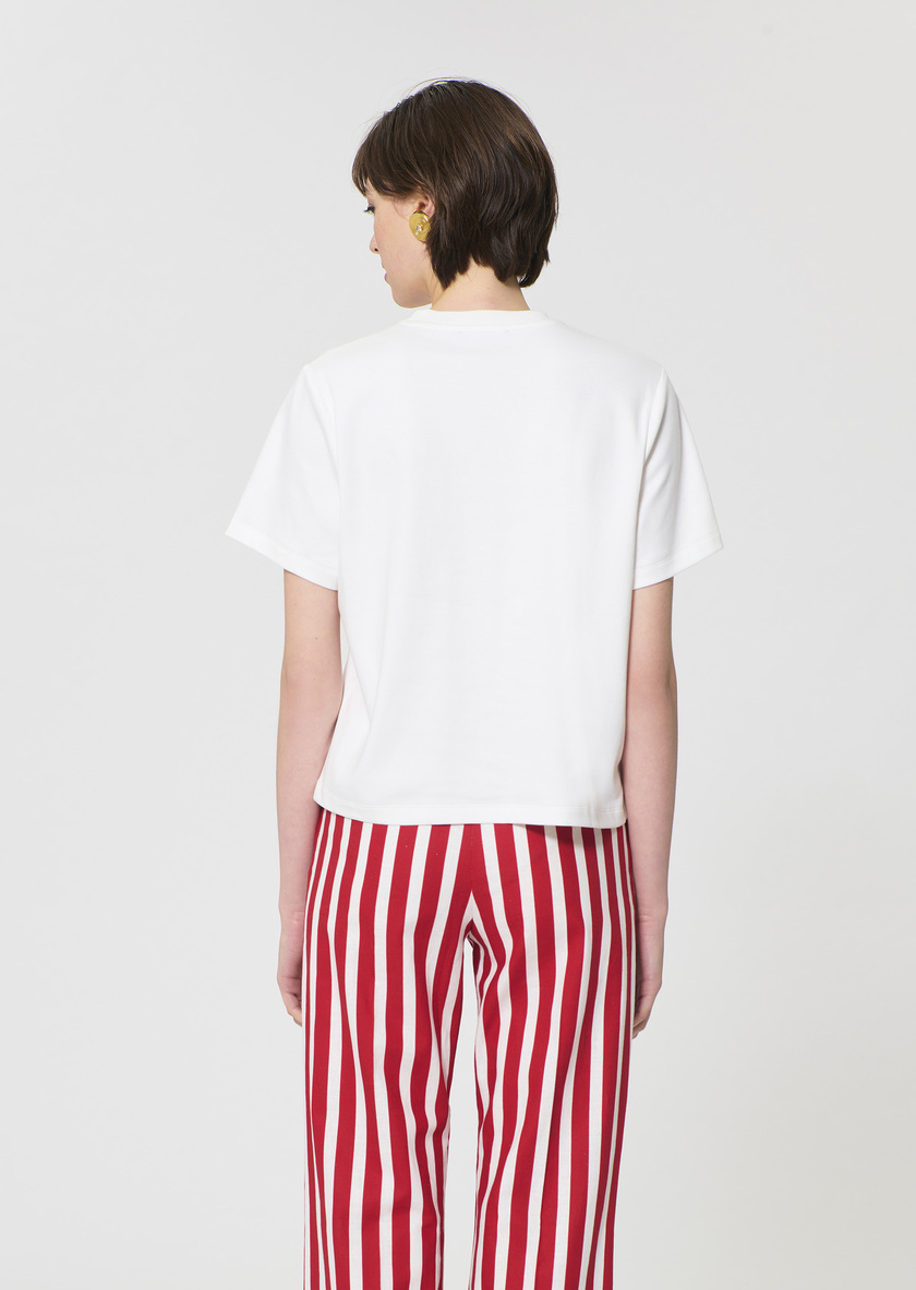 T-shirt Tarabow blanc imprimé en coton Blanc TARA JARMON