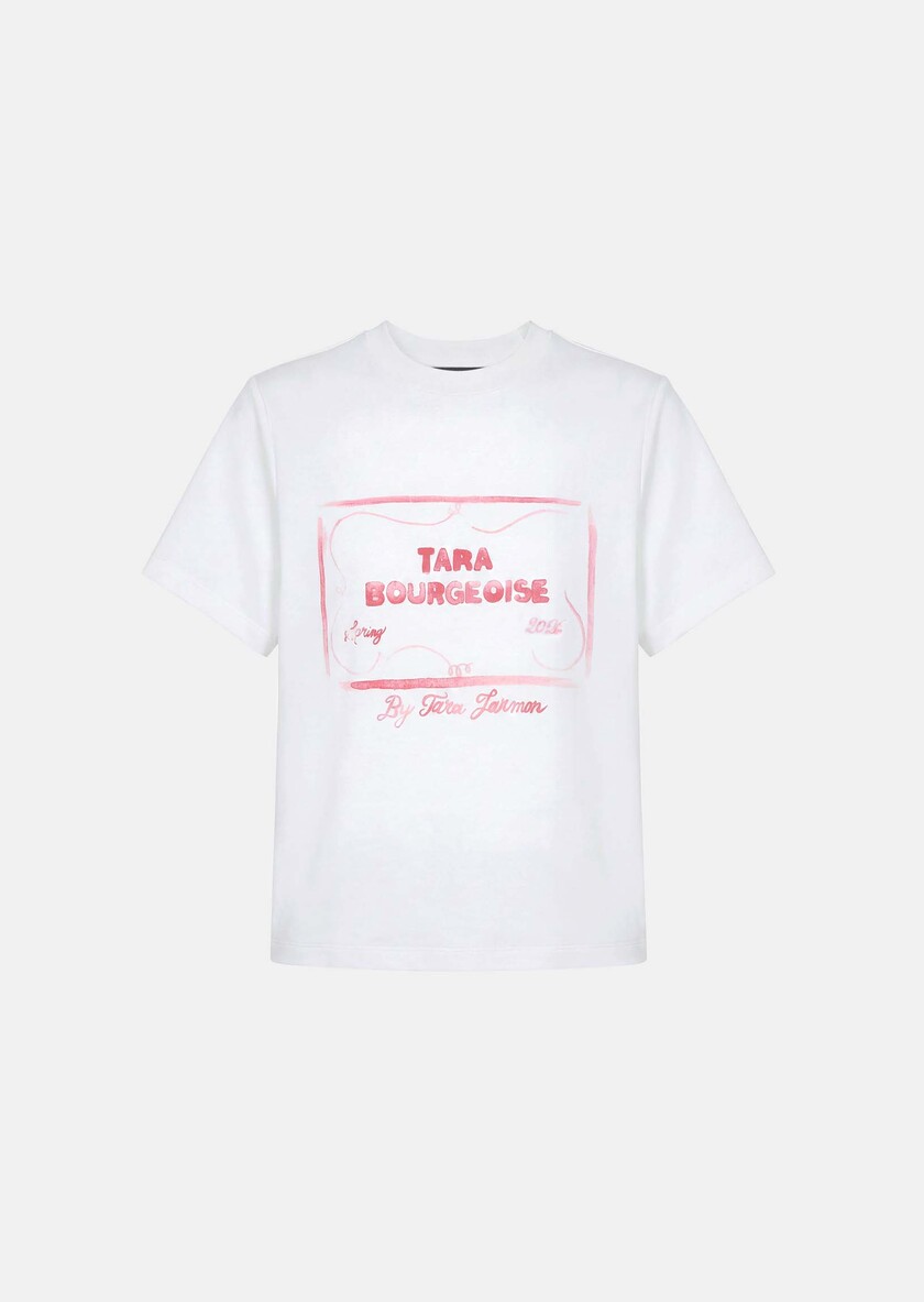 T-shirt Tarabow blanc imprimé en coton Blanc TARA JARMON