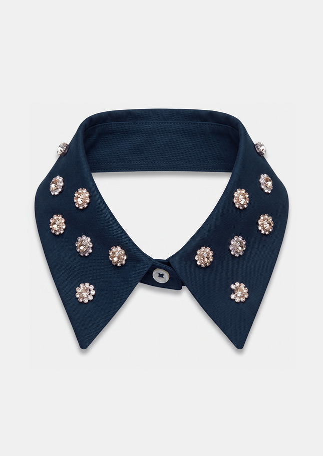 Col amovible Antoinette bleu nuit clouté Nuit TARA JARMON
