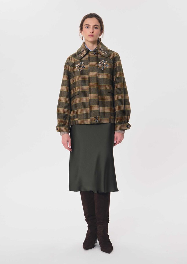Blouson Bonnie kaki à carreaux Kaki TARA JARMON