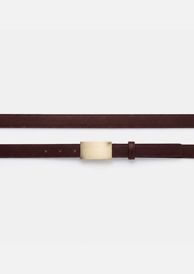 Ceinture Lison cuir figue à boucle dorée Figue TARA JARMON
