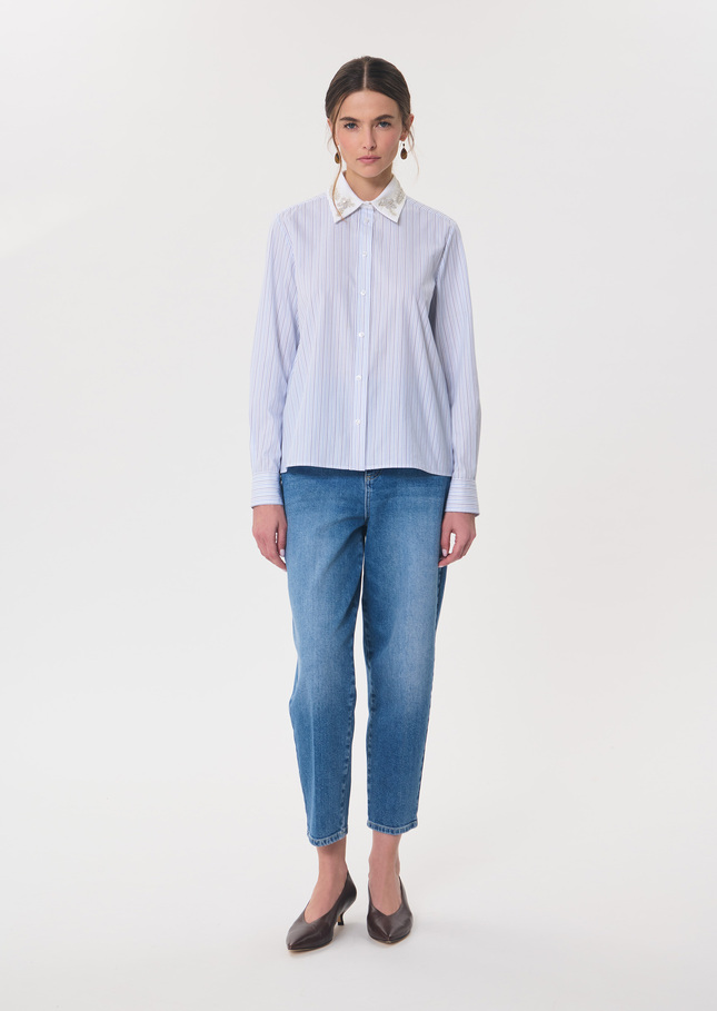 Chemise Carmen blanc à rayures Blanc TARA JARMON