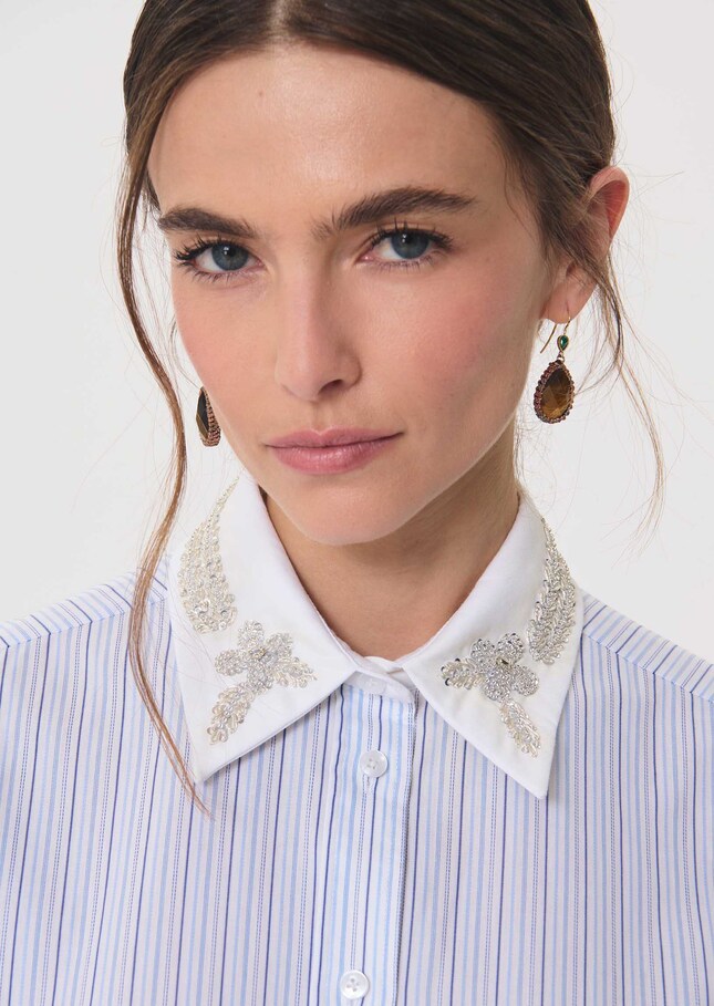 Chemise Carmen blanc à rayures Blanc TARA JARMON