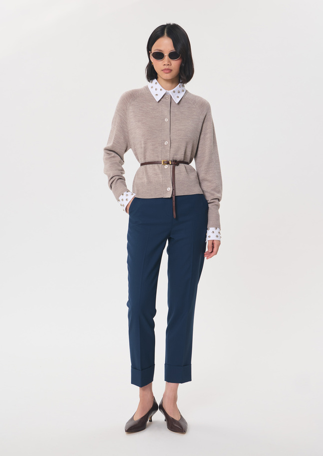 Gilet Giulia noisette col rond Noisette TARA JARMON