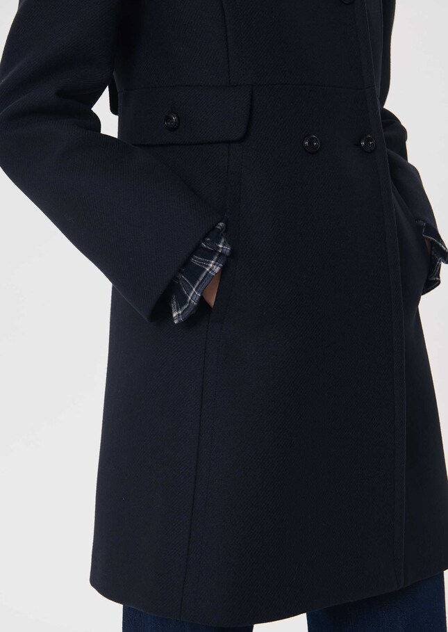 Manteau Martha bleu nuit croisé ceinturé Nuit TARA JARMON