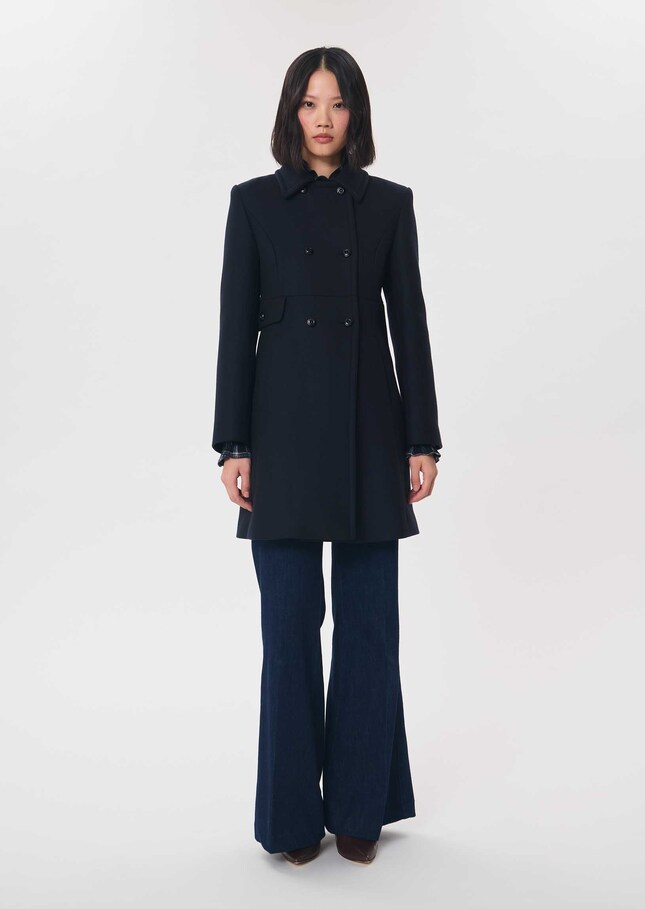 Manteau Martha bleu nuit croisé ceinturé Nuit TARA JARMON