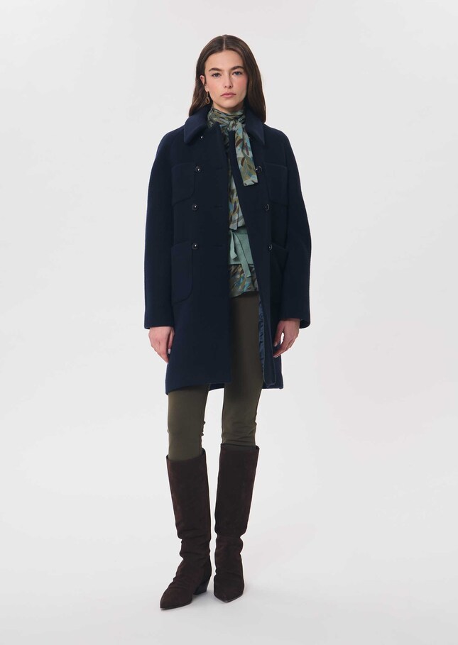 Manteau Maryline bleu nuit croisé Nuit TARA JARMON