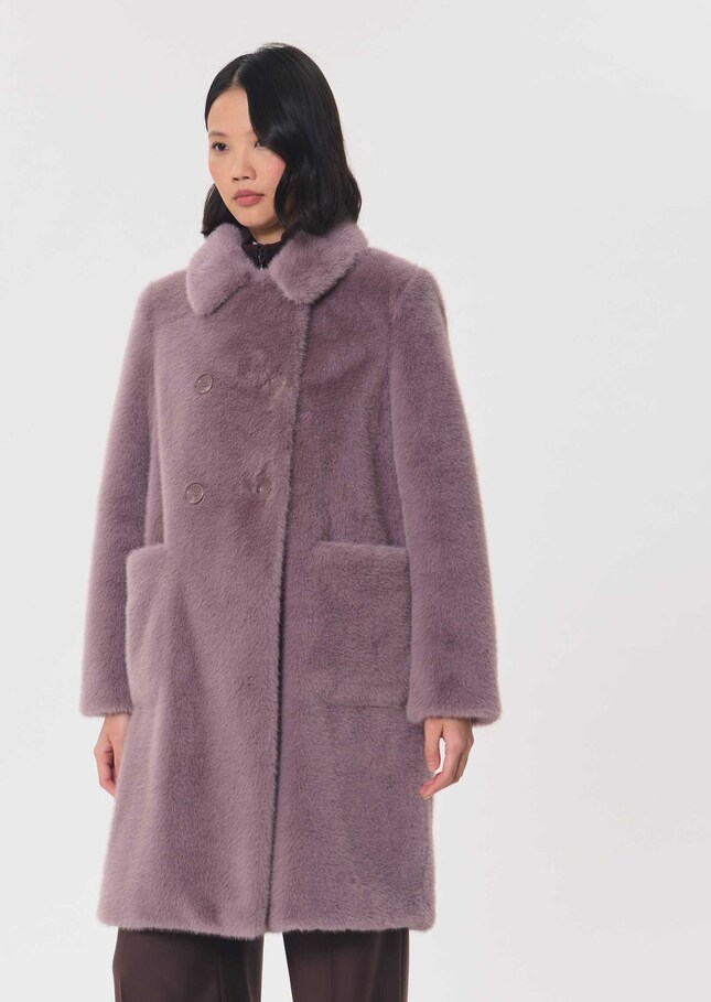 Manteau Maddison violet col rond Violet TARA JARMON