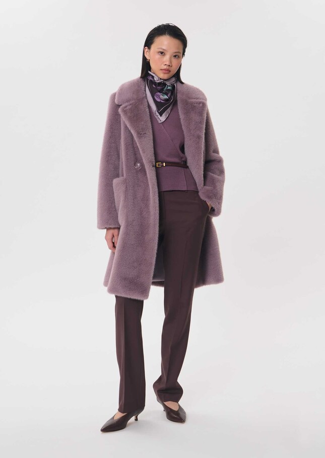 Manteau Maddison violet col rond Violet TARA JARMON