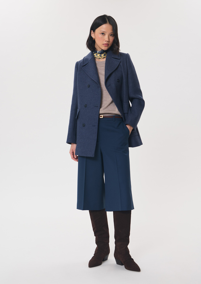 Manteau Mylène bleu denim croisé Jean TARA JARMON