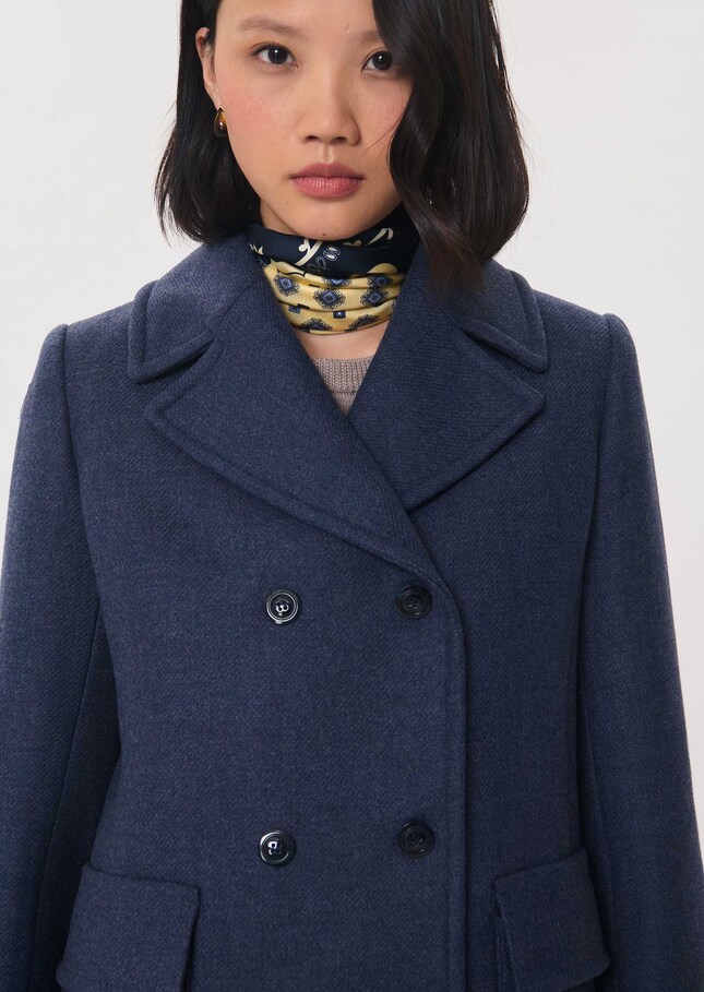 Manteau Mylène bleu denim croisé Jean TARA JARMON