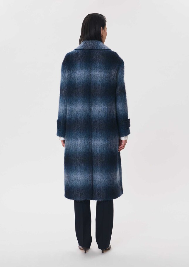 Manteau Marcelle bleu nuit à carreaux Nuit TARA JARMON