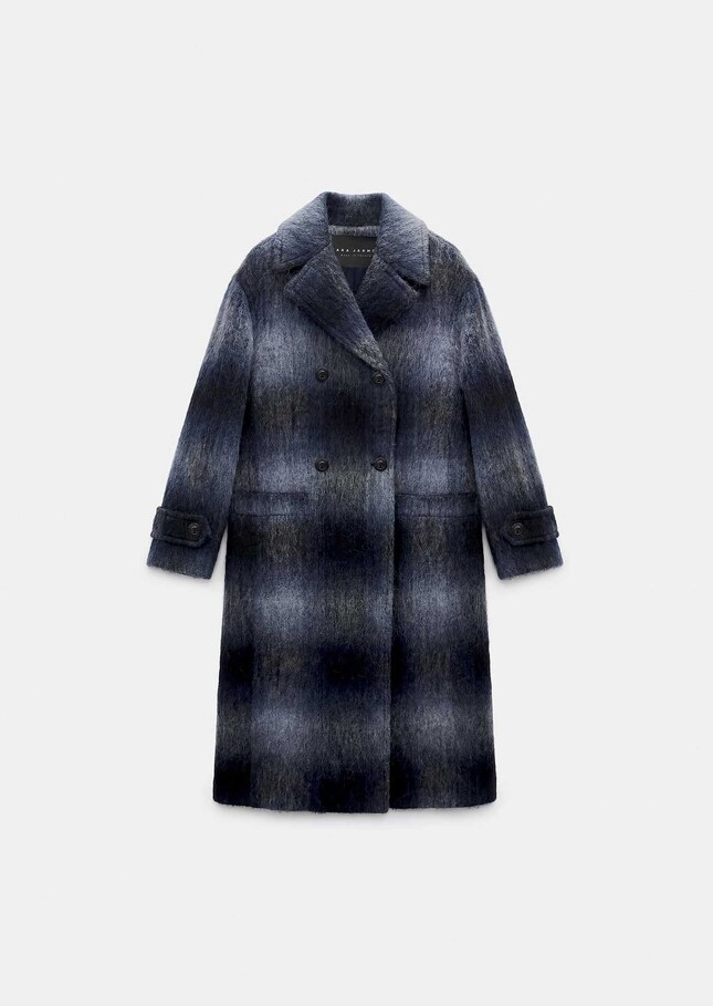 Manteau Marcelle bleu nuit à carreaux Nuit TARA JARMON