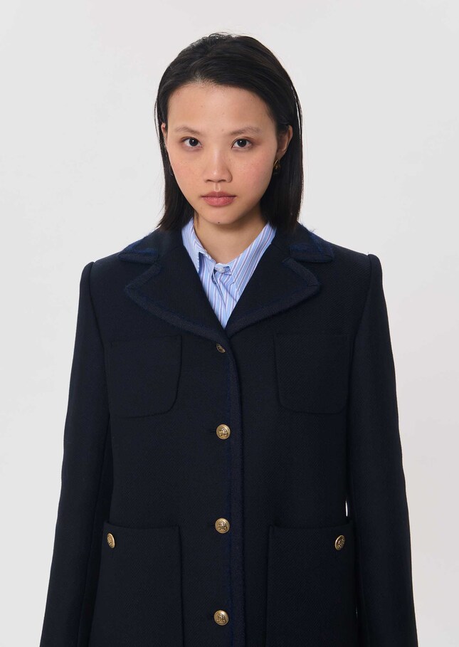 Manteau Morgane bleu nuit à poches plaquées Nuit TARA JARMON