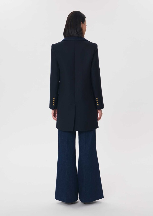Manteau Morgane bleu nuit à poches plaquées Nuit TARA JARMON