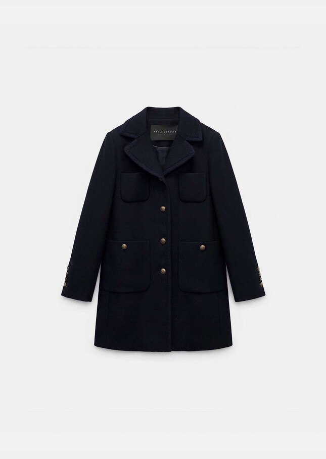 Manteau Morgane bleu nuit à poches plaquées Nuit TARA JARMON